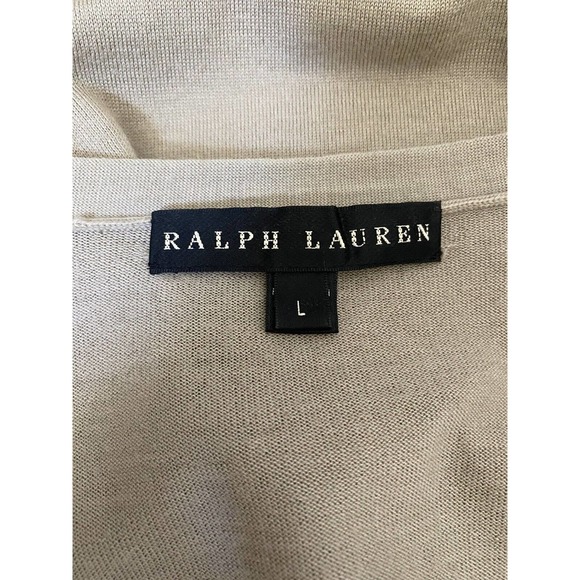Ralph Lauren Black Label Cardigan Knit Top Blouse Long Sleeve V Neck Tau… - Picture 6 of 6